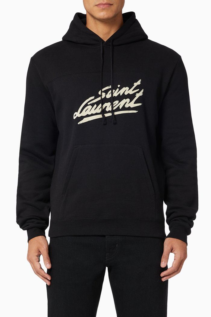 

"SAINT LAURENT" 50s Signature Hoodie in Cotton, Black