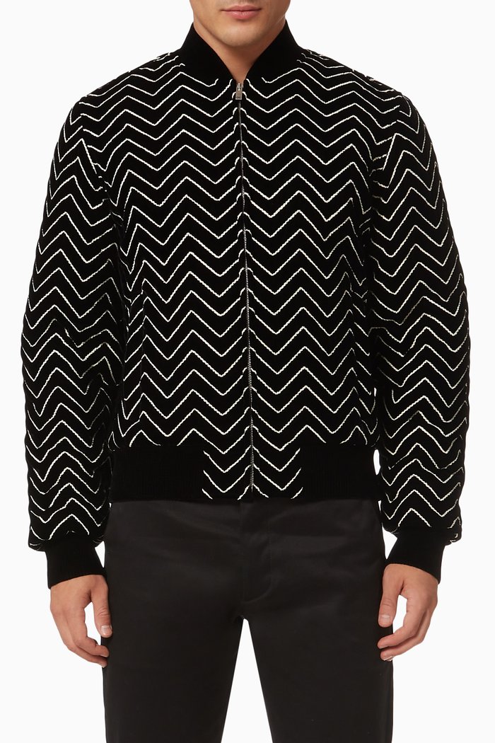 

Oversized Bomber Jacket in Sustainable Velvet, Black