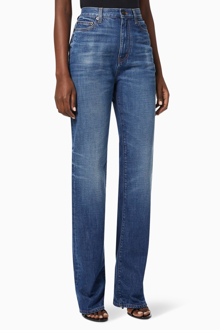

90's Highwaist Jeans in Cotton Denim, Blue