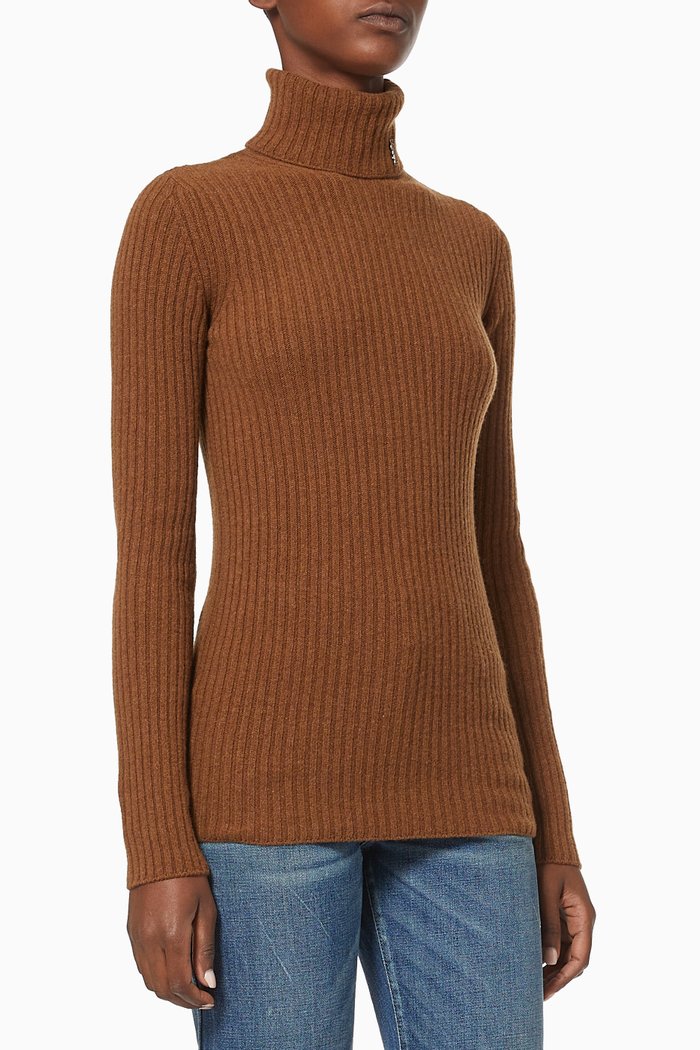 

Turtleneck Sweater in Wool & Cashmere, Neutral