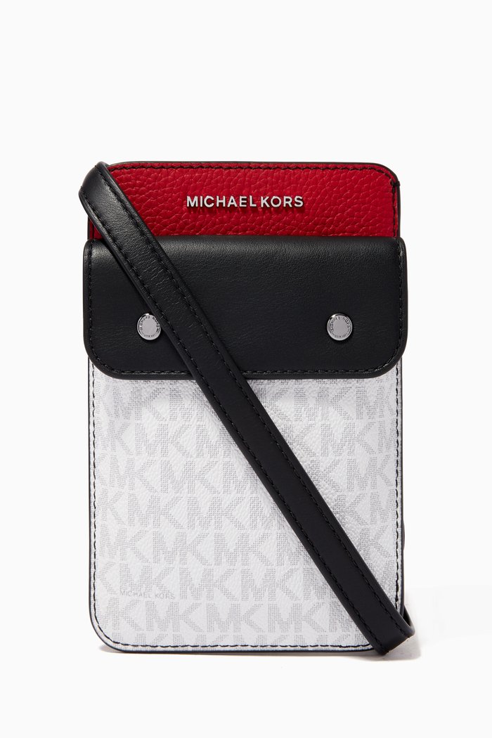

Hybrid Tech Crossbody Bag in Leather & Logo Canvas, Black