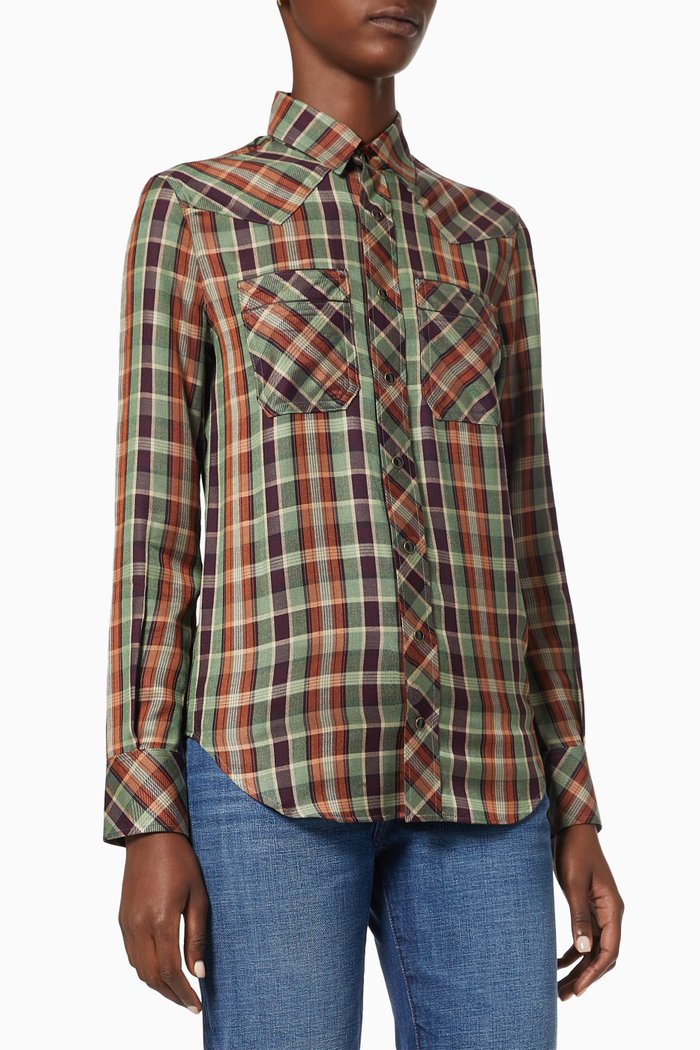 

Western Shirt in Checked Viscose, Multicolour