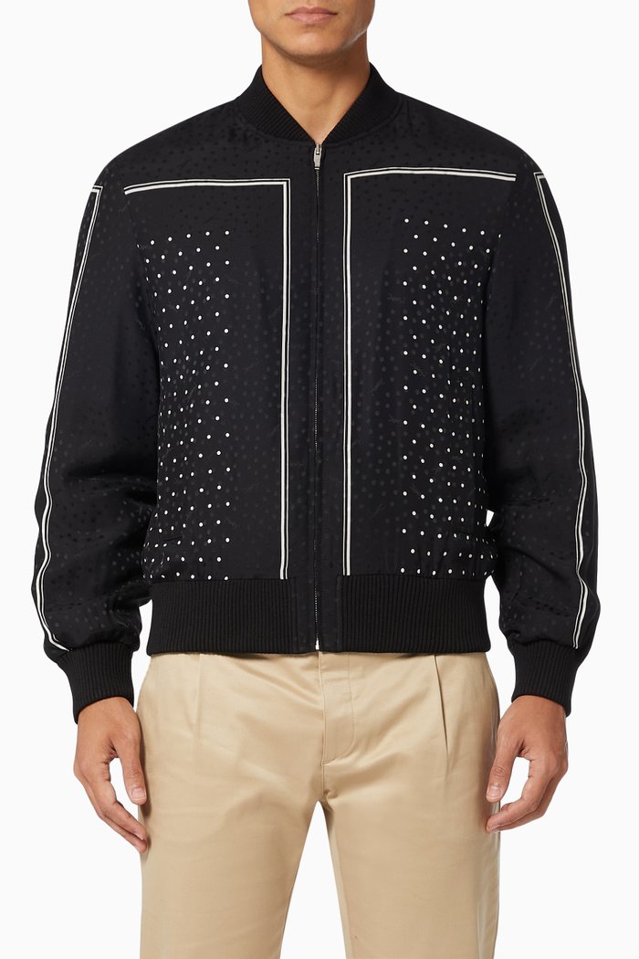 

Monogram Dotted Teddy Jacket in Silk, Black