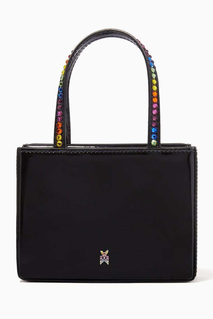 

Super Amini Gilda Tote in Patent Leather, Black