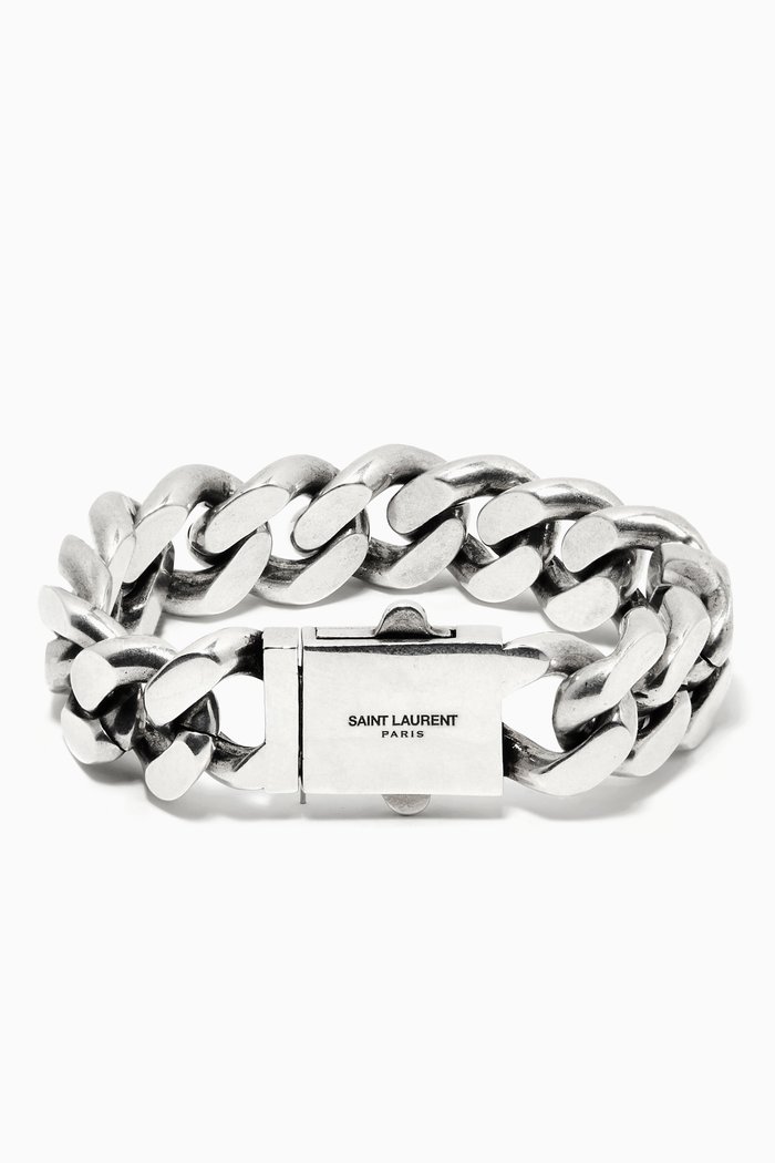 

Metal Curb Chain Bracelet, Silver