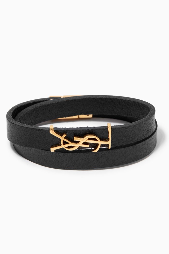 

Opyum Double Wrap Bracelet in Leather, Black