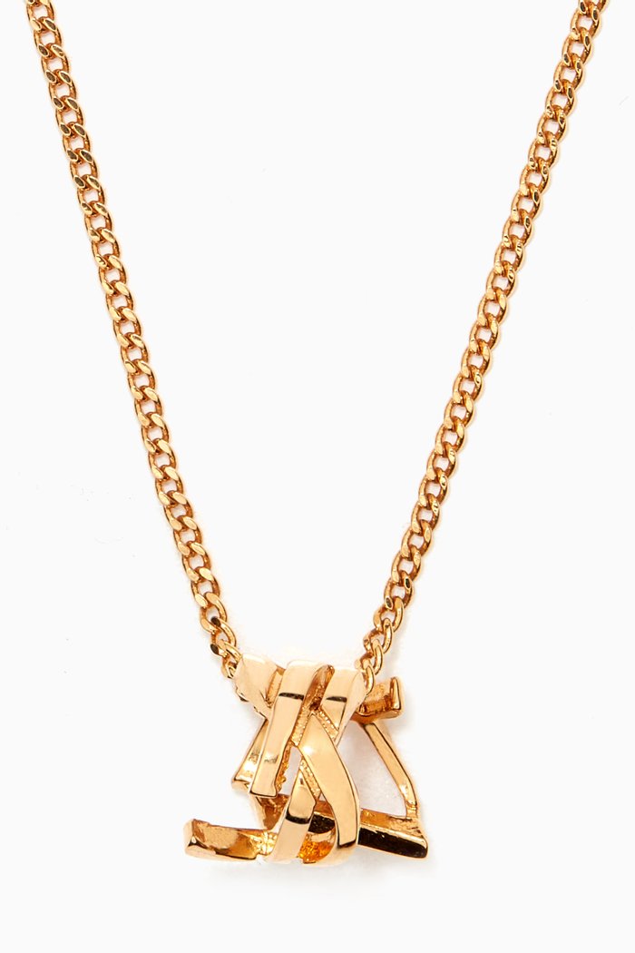 Monogram Twist Pendant Necklace, Gold