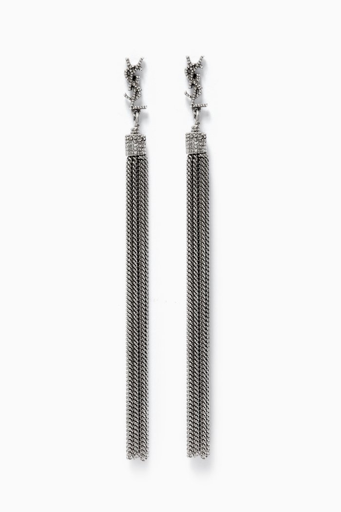

LouLou Earrings with Chain Tassels, Silver