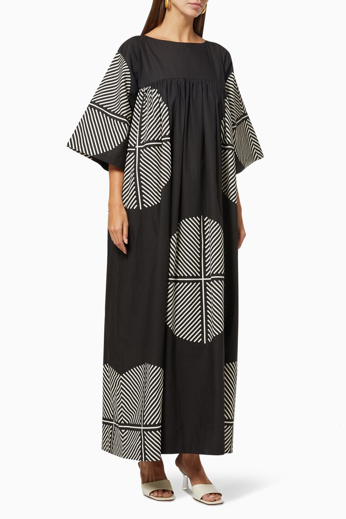 

Nora Garden Dress in Eco Cotton Poplin, Black
