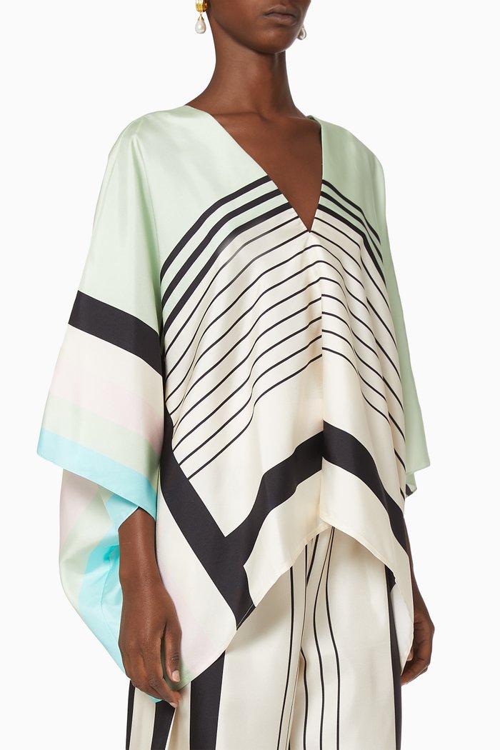 

Lydia Majorca Scarf Top in Silk, Multicolour