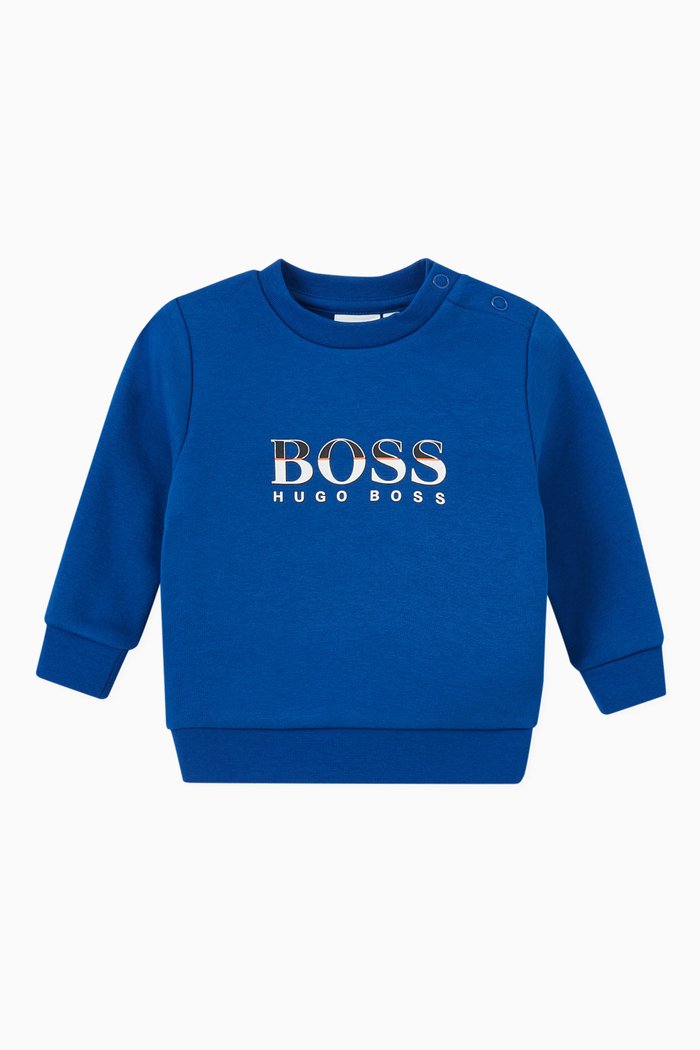 

Foil Logo Sweatshirt in Brushed Fleece, Blue