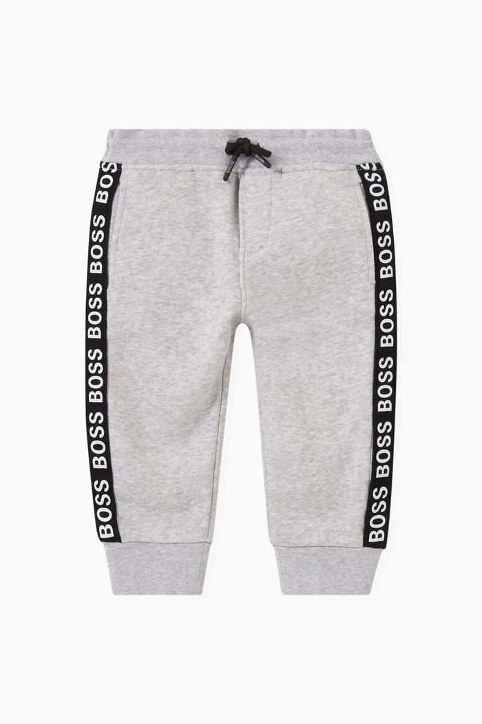 

Logo Tape Sweatpants in Brushed Fleece, Grey