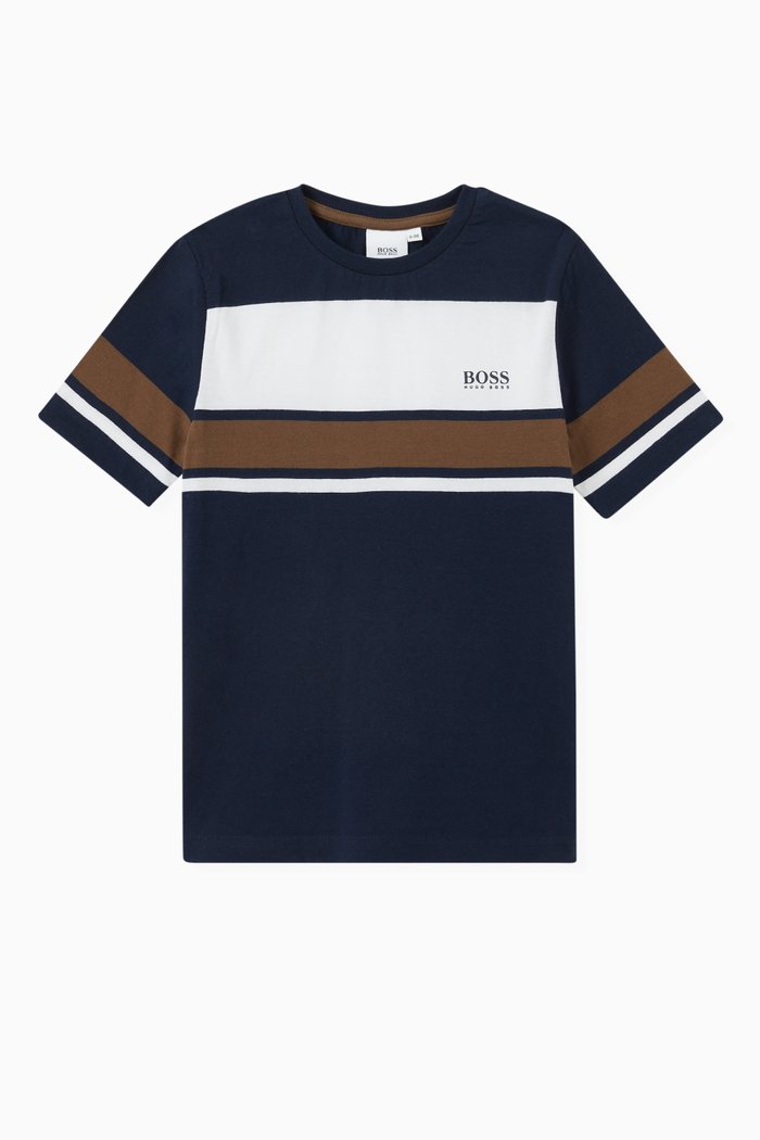

Stripe Logo T-shirt in Navy, Blue