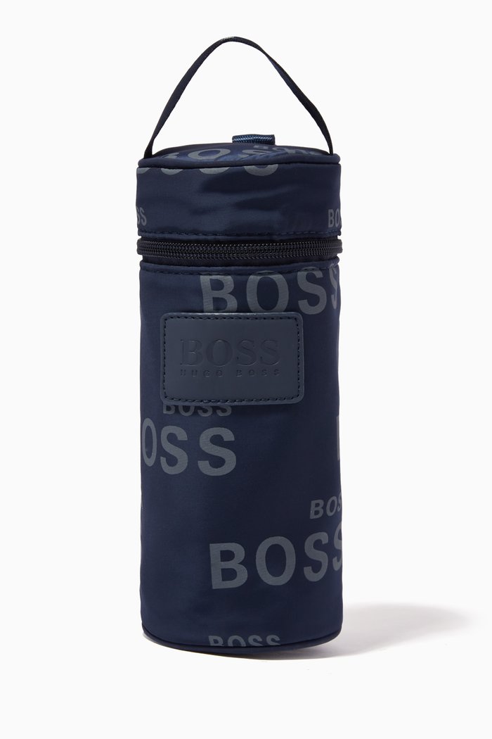 

Logo Baby Bottle Holder in Canvas, Blue