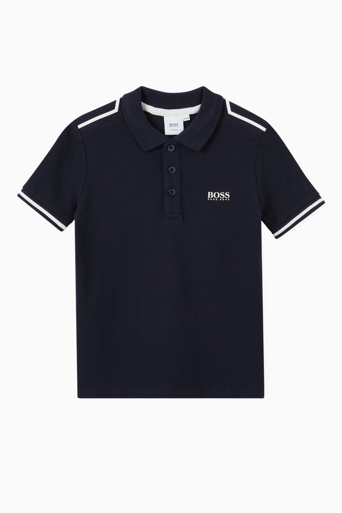 

Logo Polo Shirt in Pique, Blue