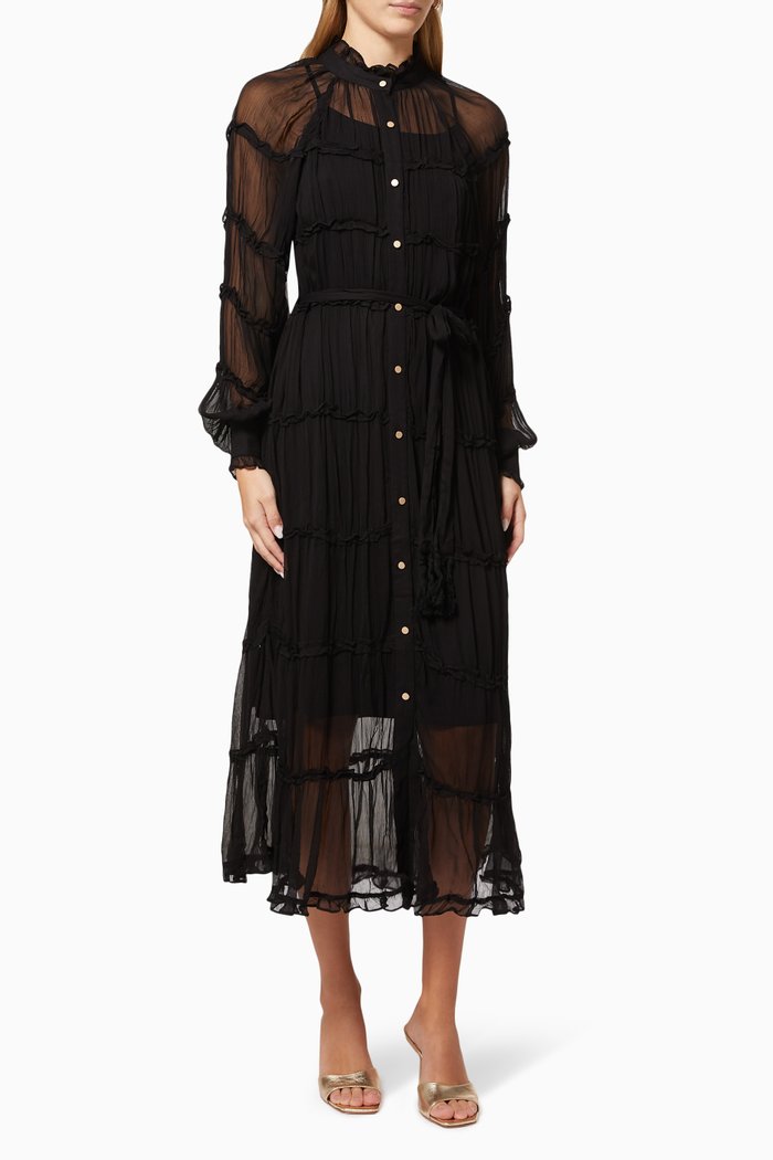 

Coyote Maxi Dress in Viscose, Black