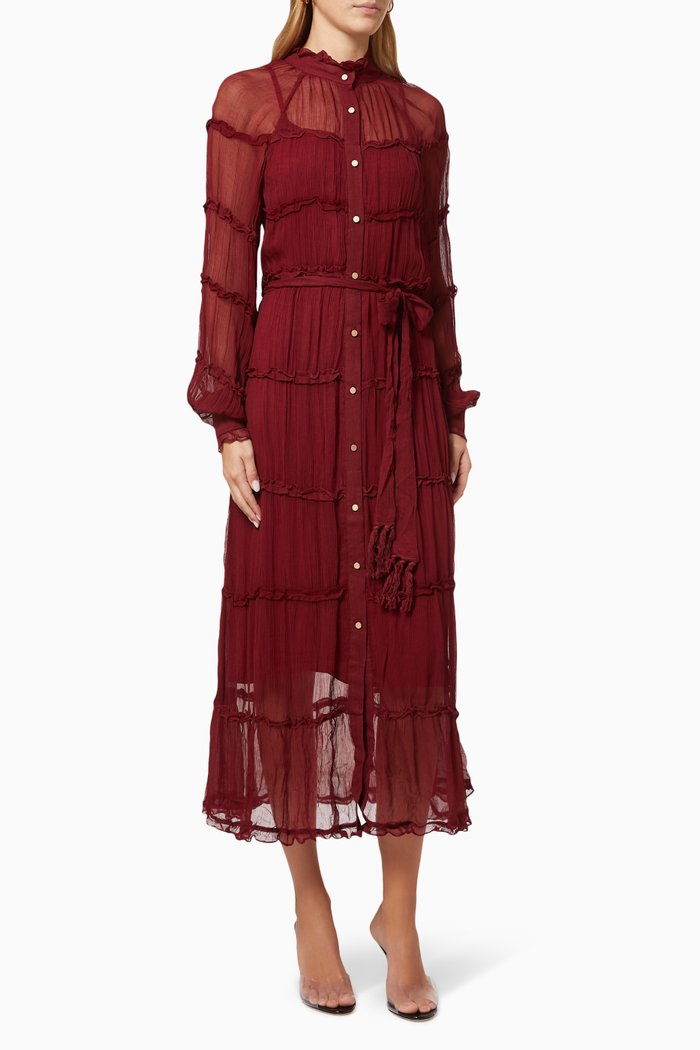 

Coyote Maxi Dress in Viscose, Red