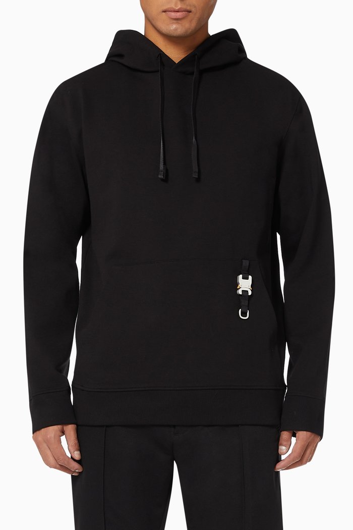 

Hoodie in Technical Viscose Nylon Blend, Black