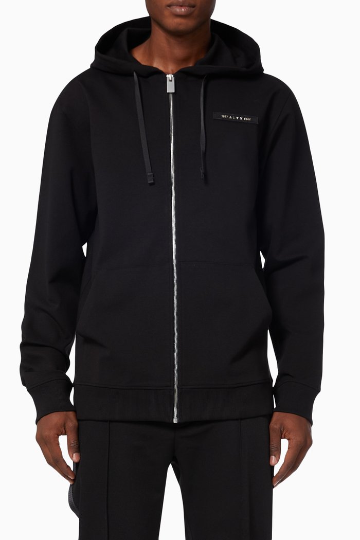 

Zip Hoodie in Technical Stretch Blend, Black