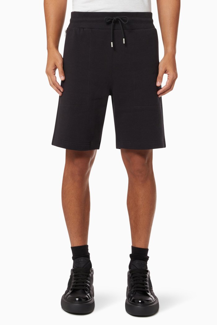 

Visual Logo Shorts in Cotton Fleece, Black