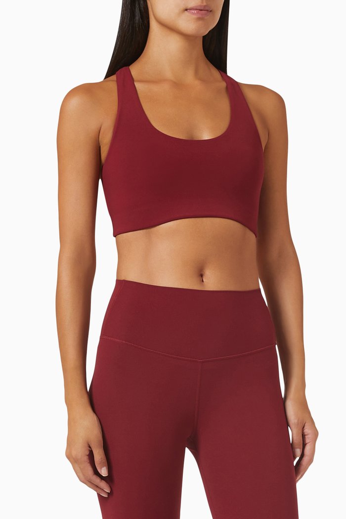 

Sara Airweight Sports Bra in Nylon, Burgundy