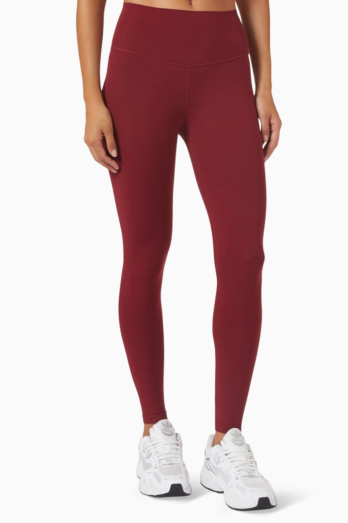 Airweight High-waist Leggings in Nylon, 7/8, Burgundy