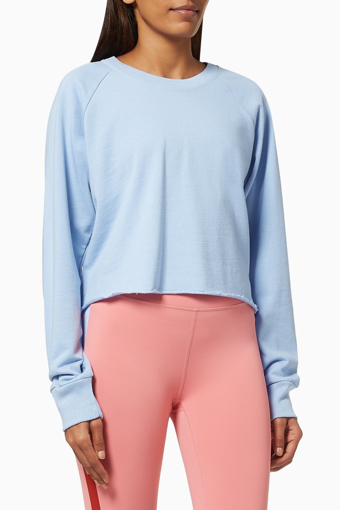

Tilda Crop French Terry Sweatshirt, Blue