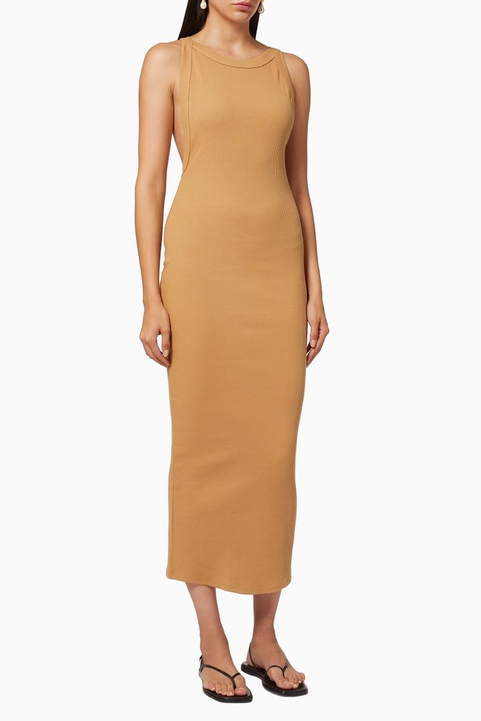 

Maribel Tank Dress in Cotton Rib, Brown