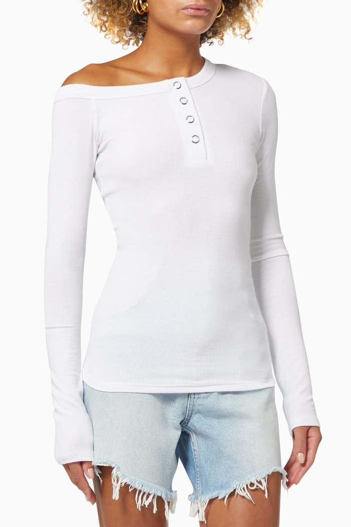 Harley Top in Stretch Rib, White