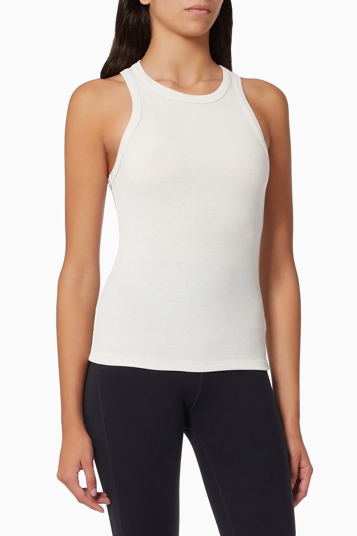 

Kiki Rib Knit Tank Top, White