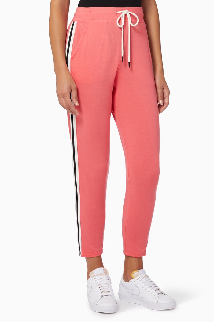 

Reena Stripes Sweatpants in Fleece, Pink
