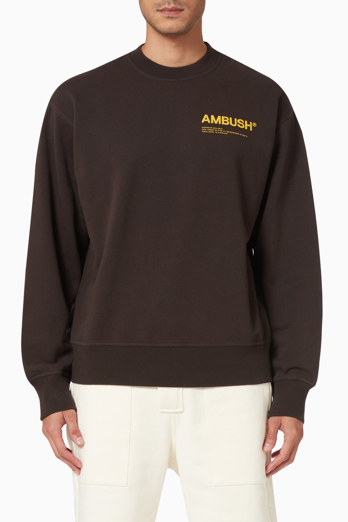 

Workshop Logo Sweatshirt in Cotton Fleece, Brown