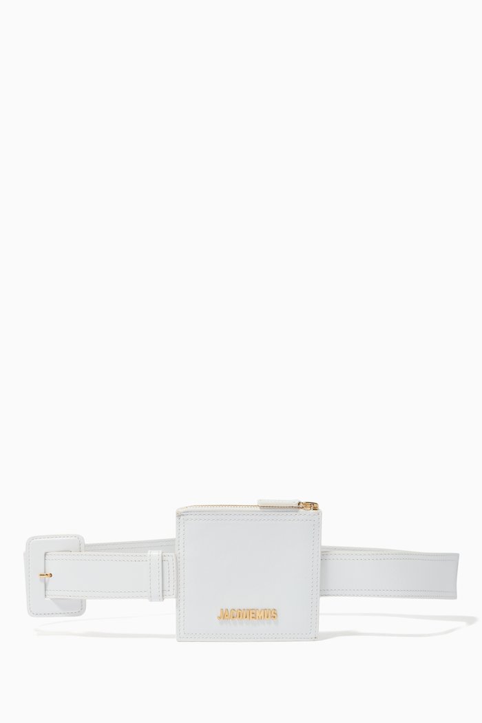 

La Ceinture Carrée in Leather, White