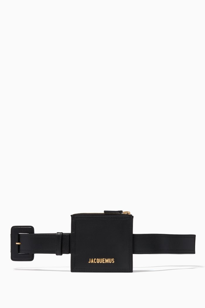 

La Ceinture Carrée in Leather, Black