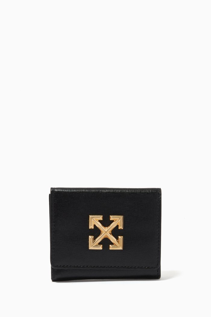 

Jitney Flap Wallet in Leather, Black