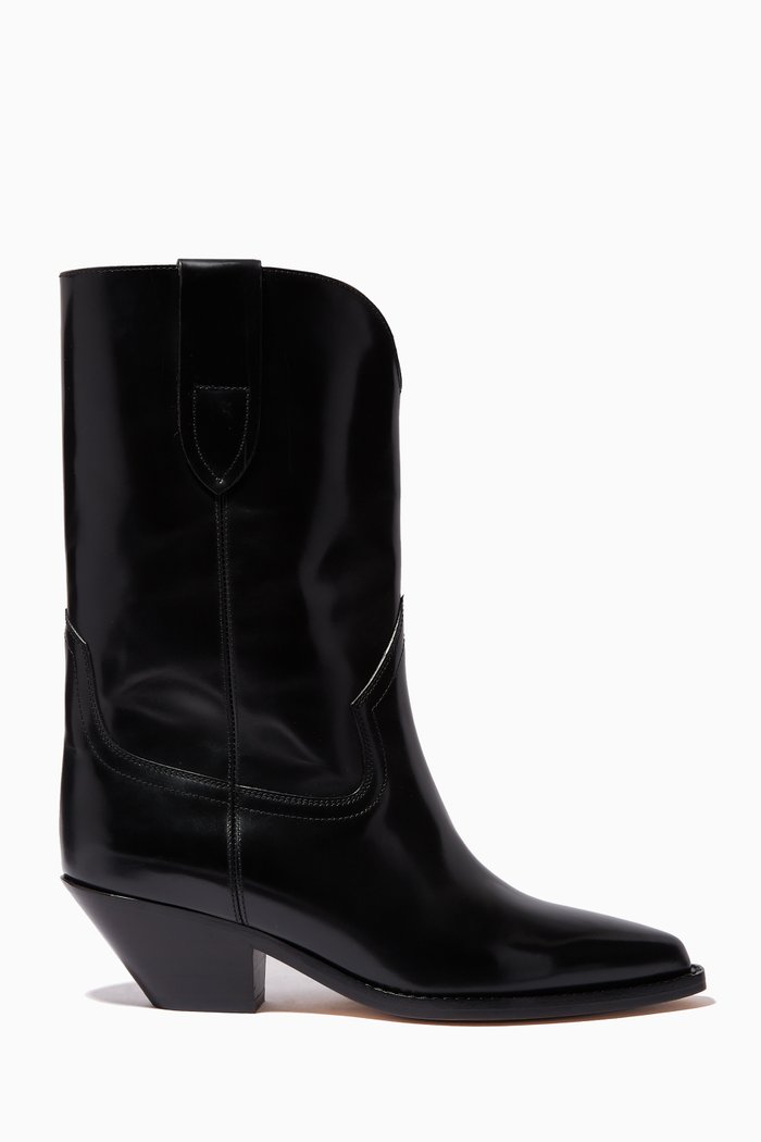 

Dahope Pointed Toe Boots in Suede, Black