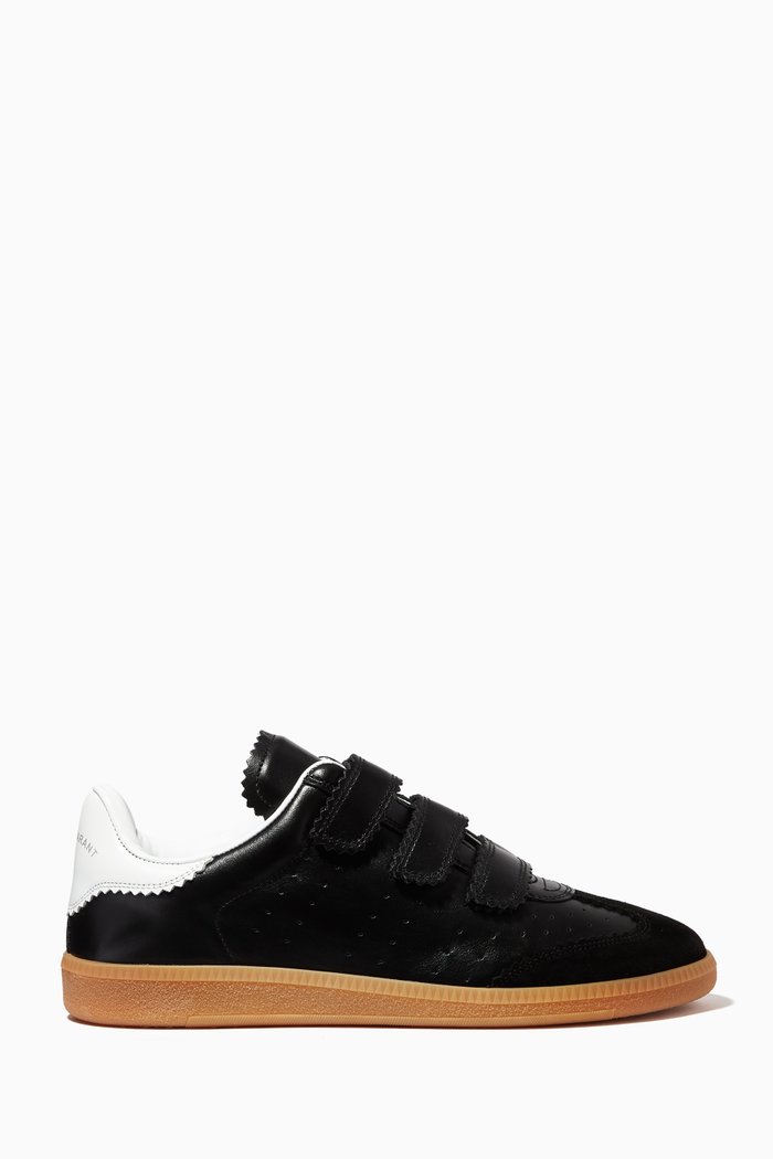 Beth Low Top Sneakers in Leather, Black