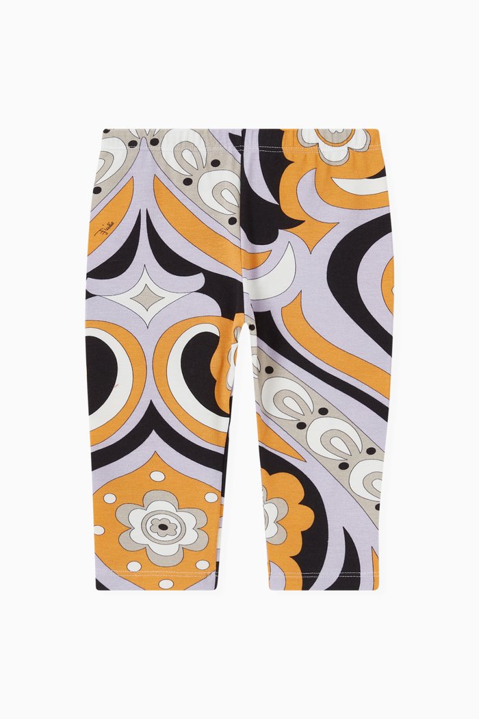 

Printed Leggings in Stretch Jersey, Multicolour