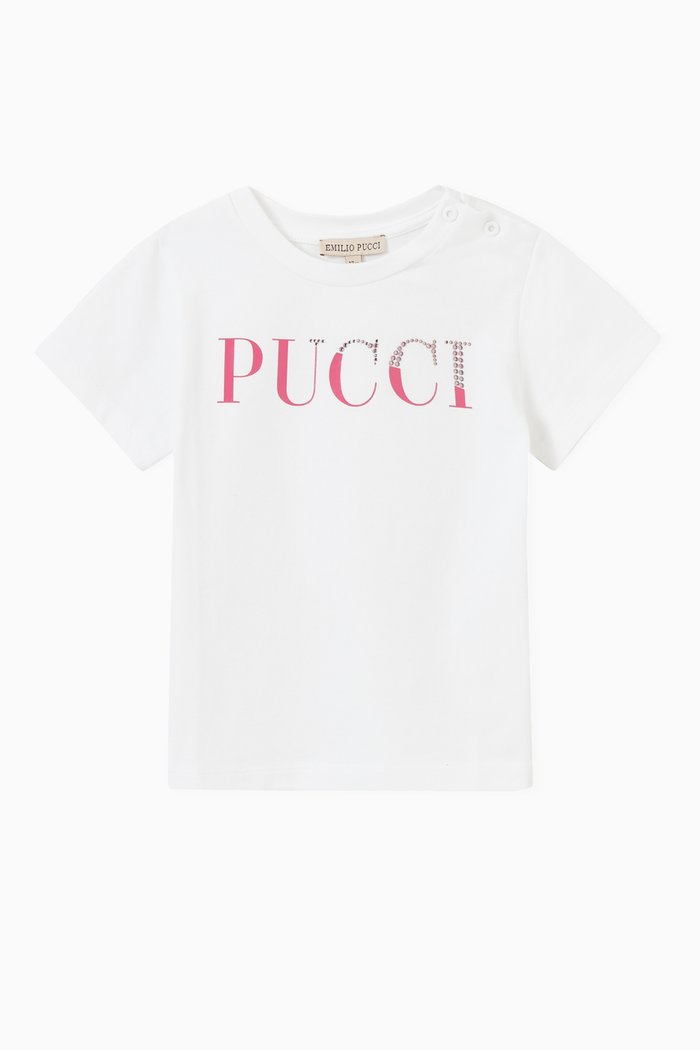 

Pucci Embellished T-shirt in Jersey, White
