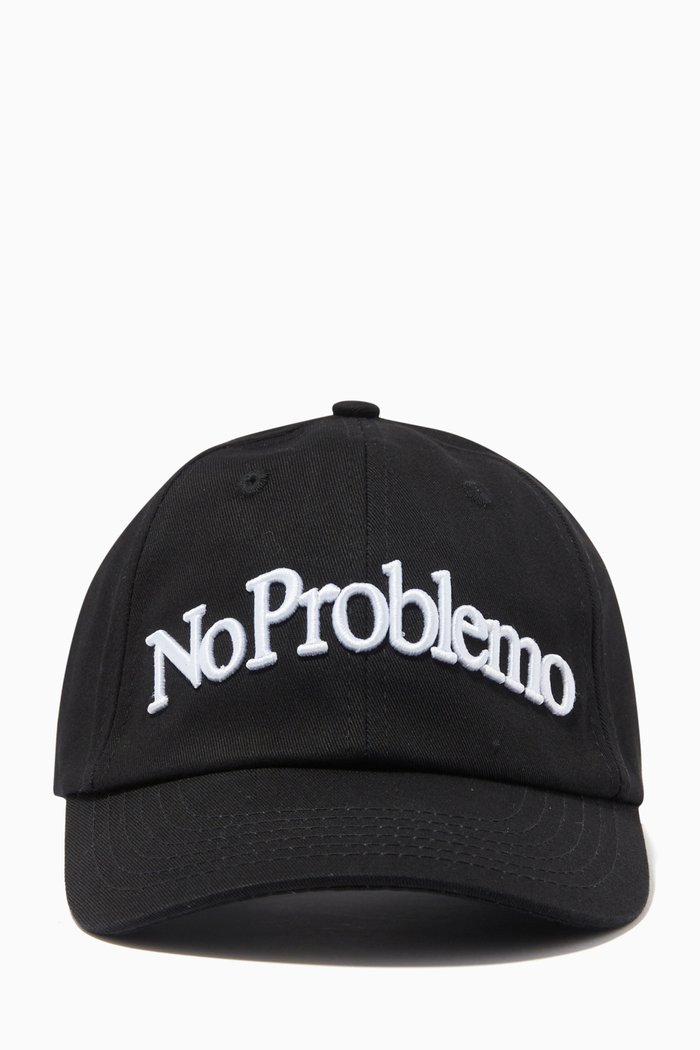 

No Problemo Baseball Cap in Cotton, Black