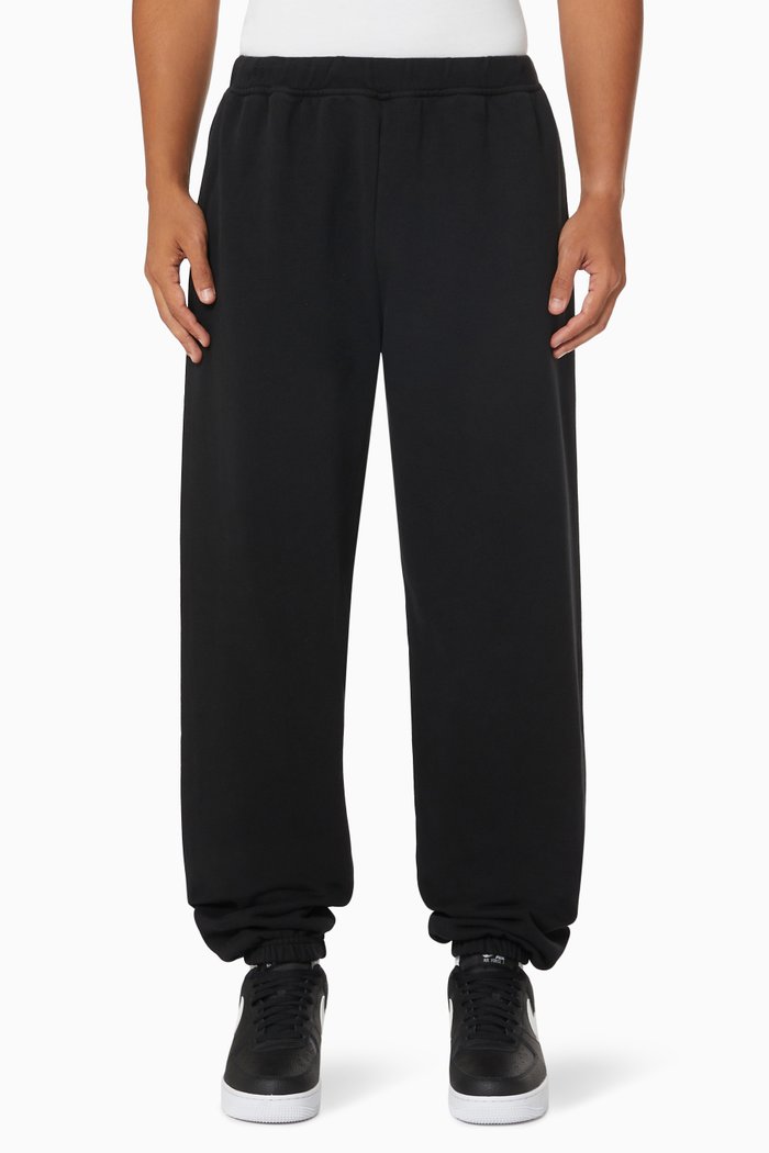 Premium Temple Sweatpants in Cotton Fleece, Black