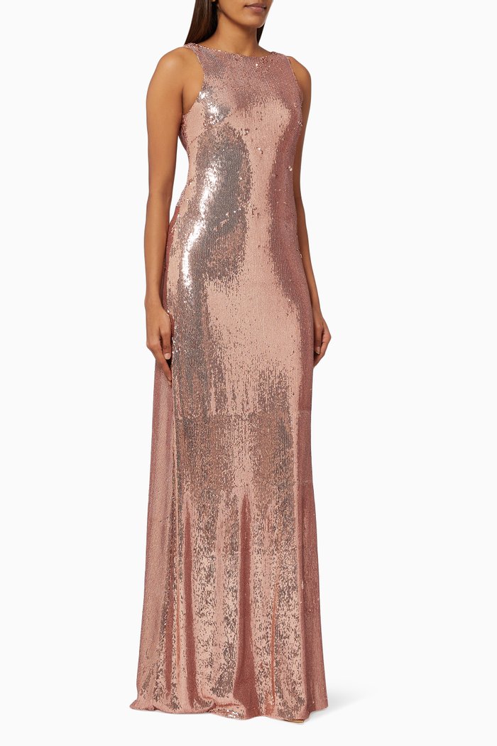 

Madden Twist Sequinned Gown, Pink