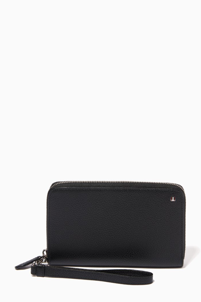 

Graylon Phone Wallet in Leather, Black
