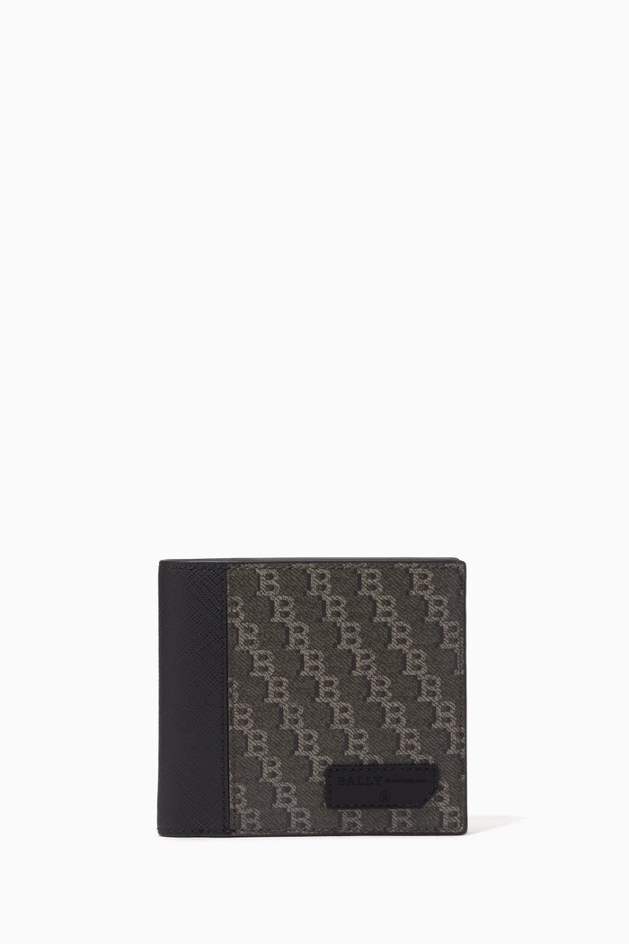 

Brasai Wallet in Coated Canvas & Leather, Black