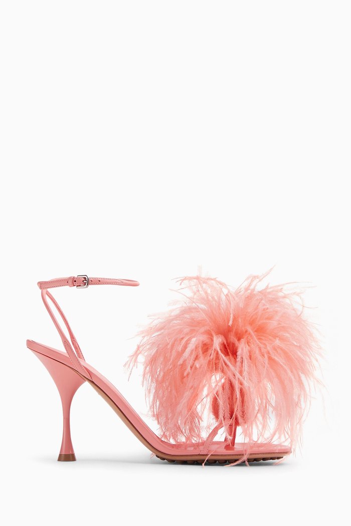 Feather Dot Sandals in Nappa, Red