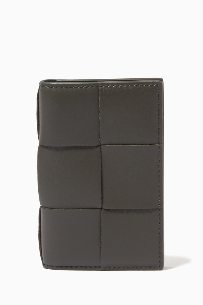 

Card Case in Intrecciato Urban Leather, Black