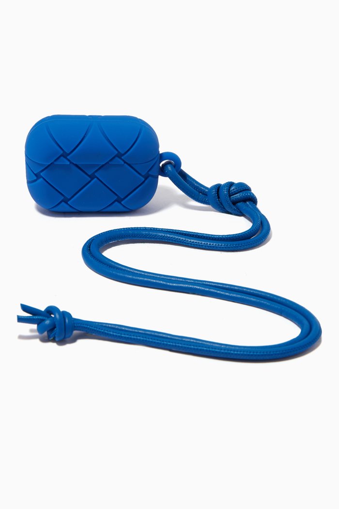 

AirPods Pro Case in Intrecciato Rubber, Blue
