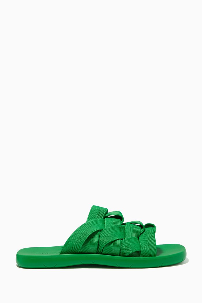 

Plat Slides in Intrecciato Elastic, Green