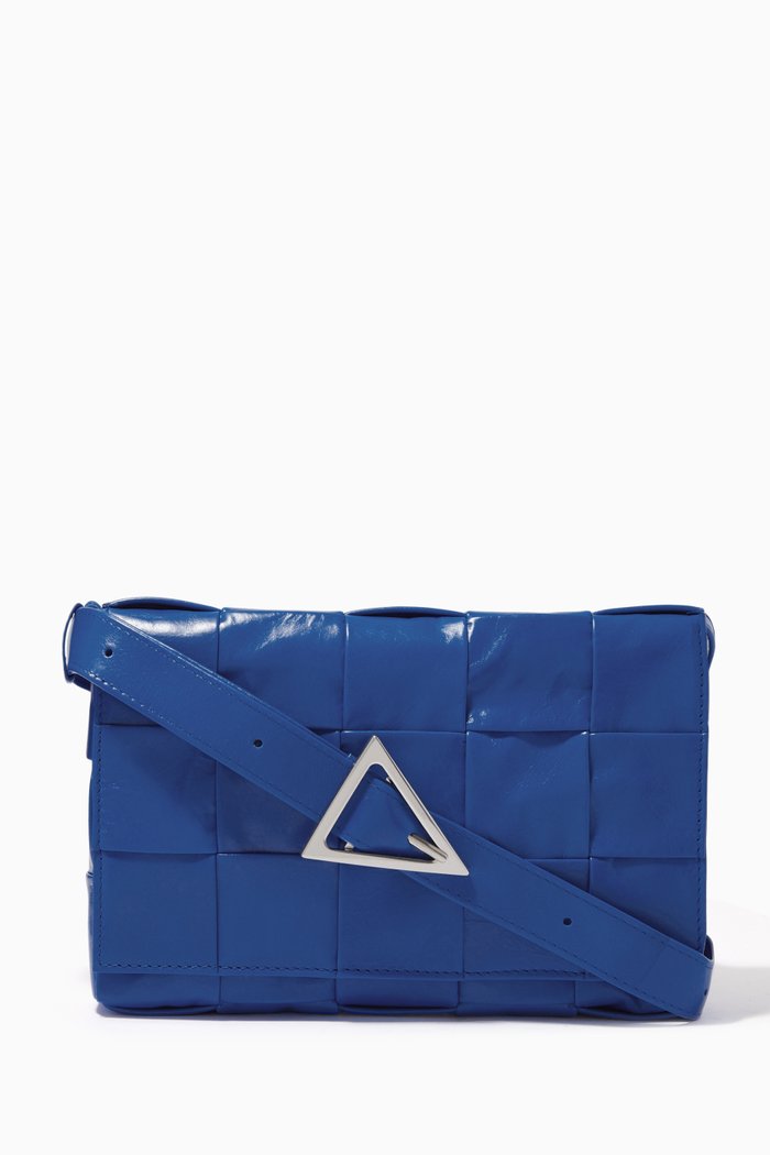 

Cassette Bag in Intrecciato Paper Calf, Blue
