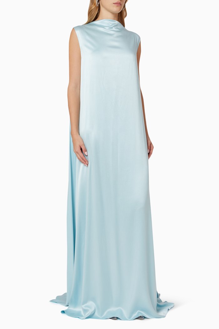 

Artemis Dress in Silk Twill, Blue